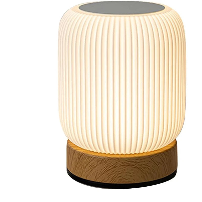 lampe table rechargeable led blanc bois moderne minimaliste tactile sans fil