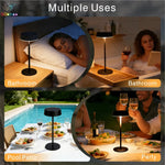 lampe table moderne rechargeable solaire usb tactile noir blanc