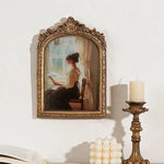 cadre photo vintage or orné femmes robe intérieur décoration mur tableauOpaque verre transparent