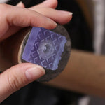 boutons modernes violet géométriques semi transparents 18mm 22mm 25mm 30mm