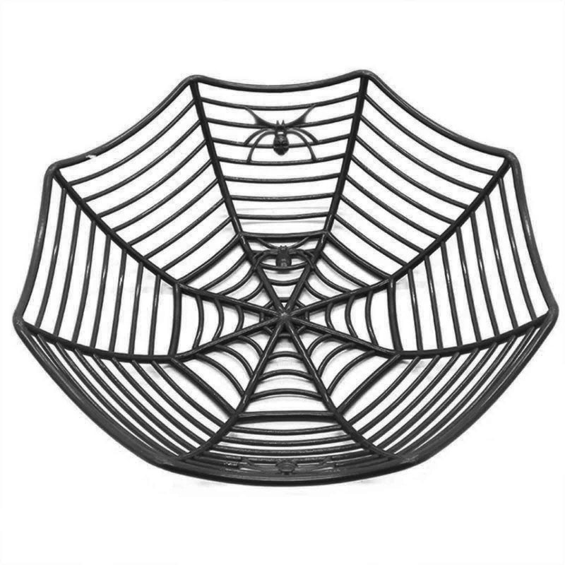 panier décoratif halloween toile d'araignée orange vert noir violet respectueux environnement multiple utilisations