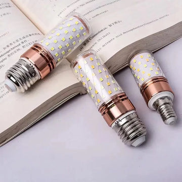ampoule led maïs e14 blanc froid haute luminosité décoration lustre maison moderne grille dorée