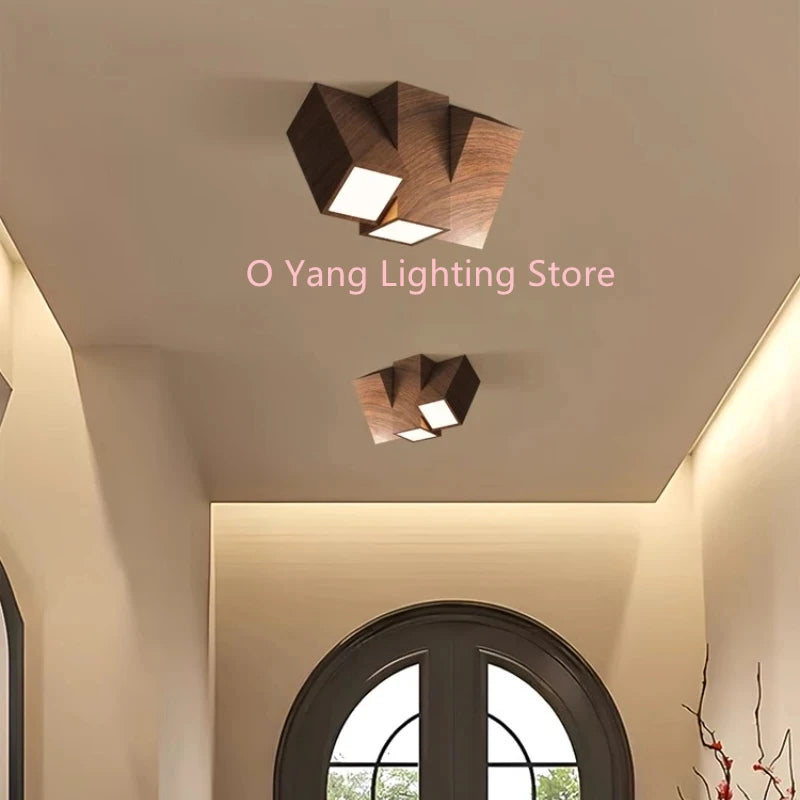 lampe bois naturel moderne géométrique lumière chaude autonome certification CCC CQC UL