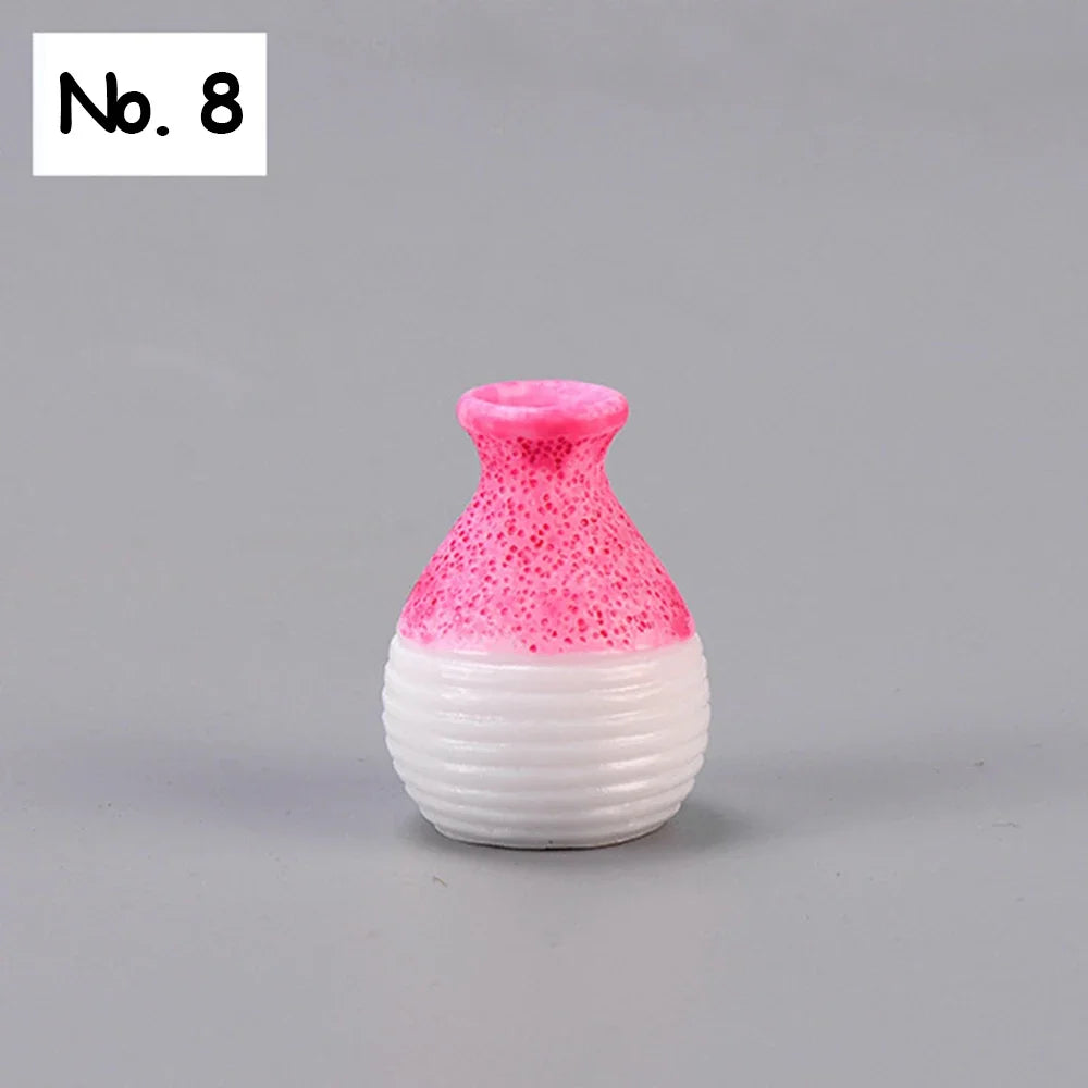 vases résine couleur bleue rose jaune mini paysage décoration jardin moderne