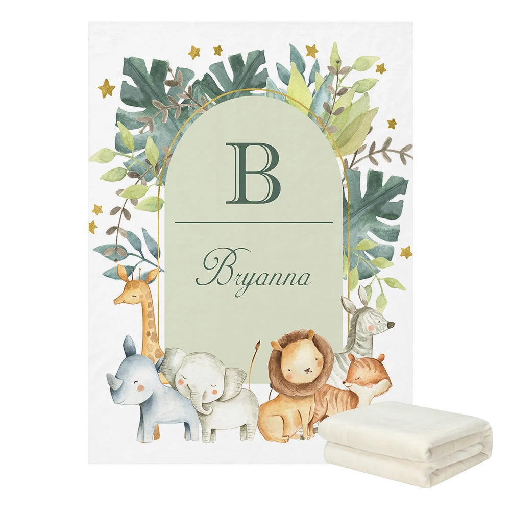 Détail du drap bébé en fibre de bambou motifs animaux