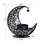support bougie forme croissant lune argent doré noir ornements ajourés motifs géométriques artisanal décoration