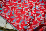 tissu imprimé papillons rouge noir blanc opacité couture robe jupe sac main