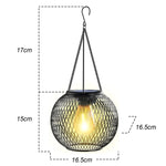 Lanterne solaire suspendue moderne papillons colorés chaîne métallique filet transparent patio jardinextérieur