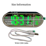 horloge numérique moderne écran led blanc noir vert compact rechargeable alarmes snooze acoustic control