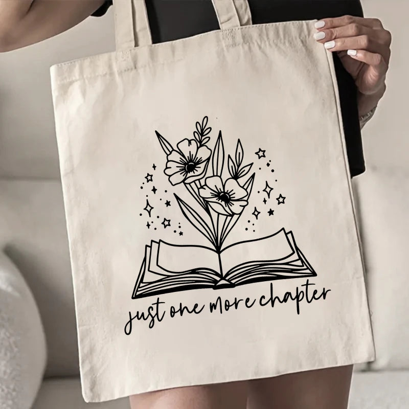 sac main toile motif floral lettre moderne blanc usage quotidien voyage étudiant enseignant