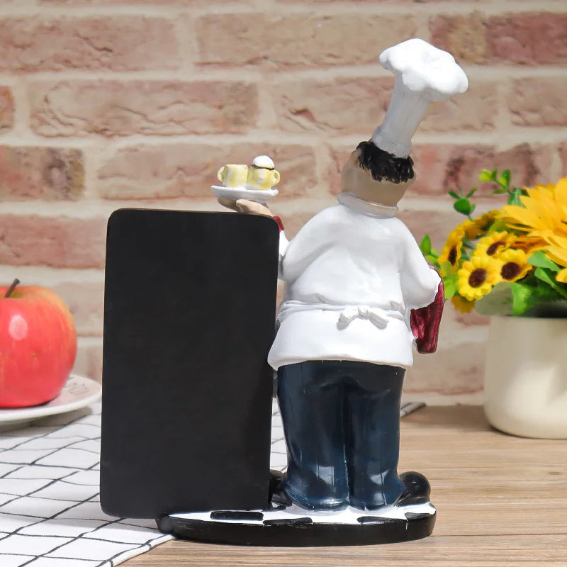 ornement decoratif chef cuisinier tablier blanc chapeau motif carreaux panel coffees pâtisseries cafetière fleurs