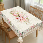 nappe fleur rose printemps table manger moderne décoration mariage blanc vert beige