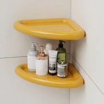 étagère d'angle jaune moderne adhésif réutilisable salle bain plat lisse plastique pvc clips multiple