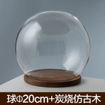 boule verre transparent socle bois décoration d'intérieur moderne objet d'exposition moderne