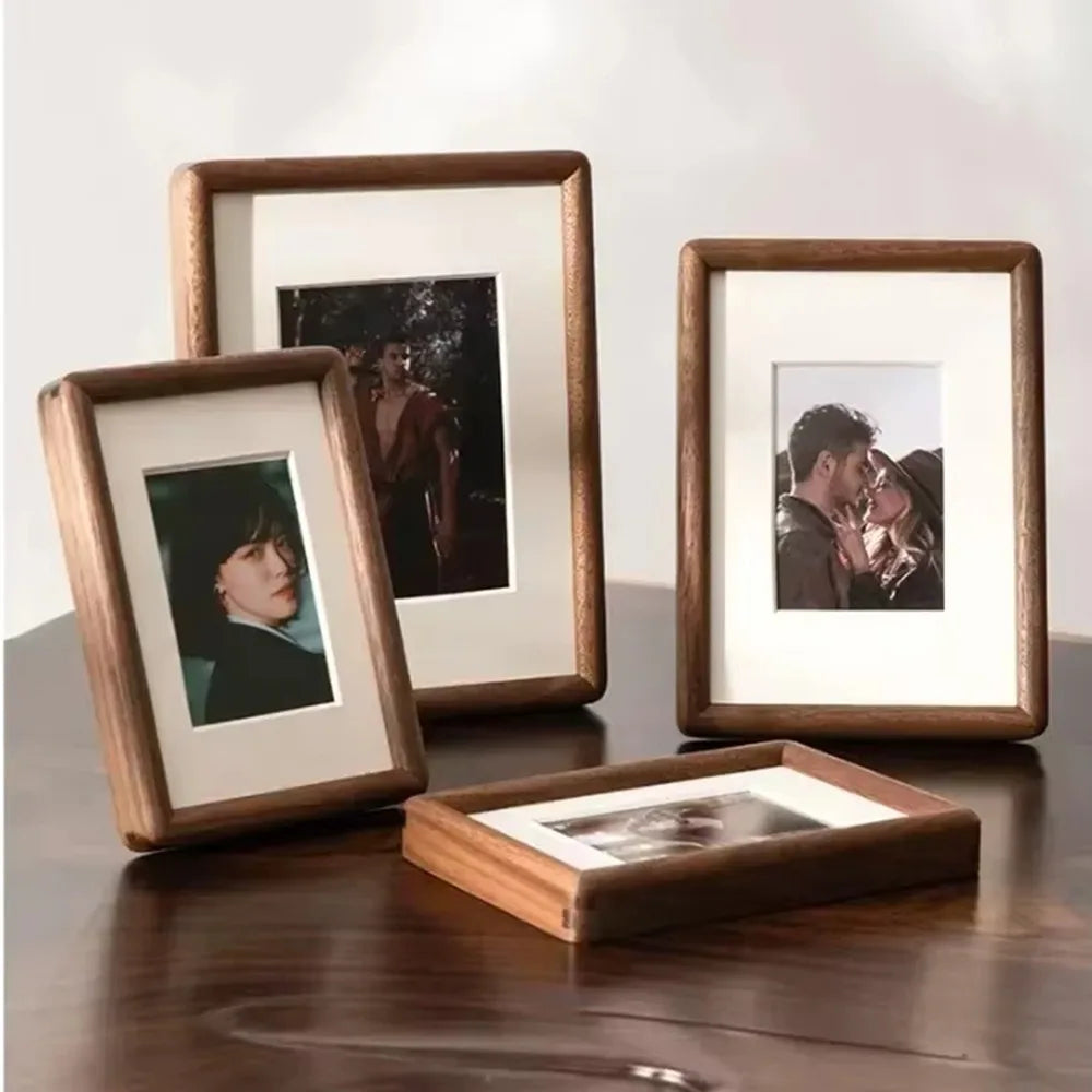 cadres photo bois moderne 10x10 16.6x11.6 19.2x14.2 21.7x16.7 marron minimaliste