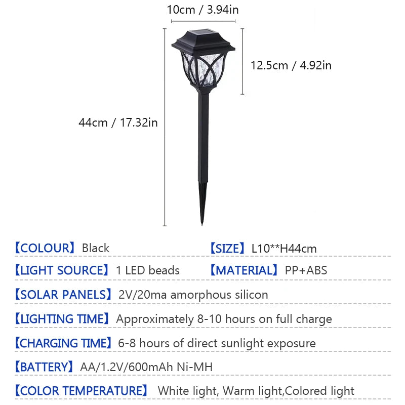 lumière solaire led moderne jardin pelouse noire ip65 abaque fixe panneau solaireaccumulateur