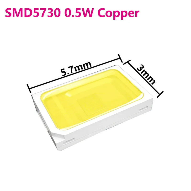 diodes led jaune smd 5730 2835 5w 60lm 3v plat opaques électronique 3000k 4000k