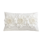 coussin velours moderne motif fleurs relief jaune gris rose blanc décoration intérieure sofa chaise