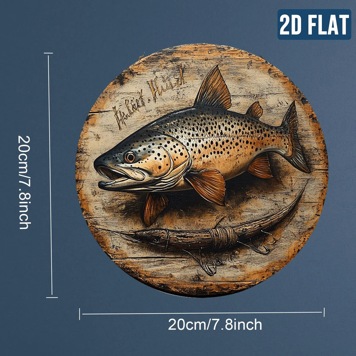 plaque murale bois poisson saumoné 20x20cm occasion anniversaire noël mariageOpaque 3D cordelette déco chambre
