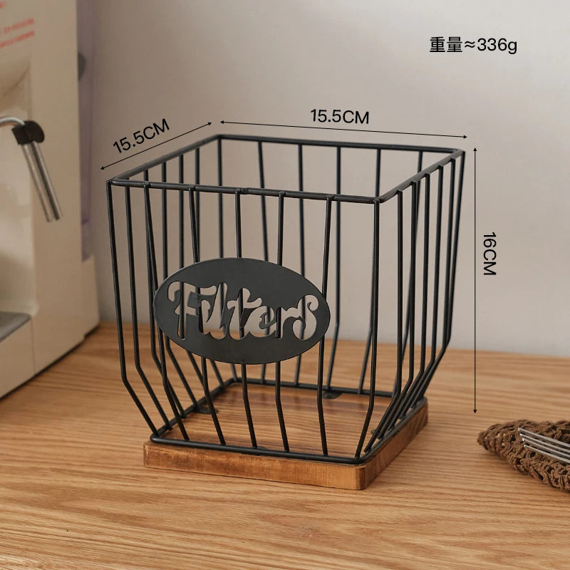 cage moderne métal noir doré grille capsules cuillère.storage organisateur respectueux environnement