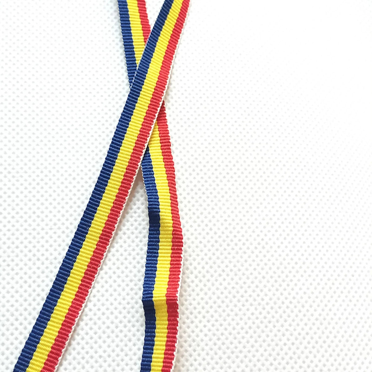 ruban gros grain rayures horizontales rouge jaune bleu 100% polyester double face 25 yards