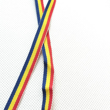 ruban gros grain rayures horizontales rouge jaune bleu 100% polyester double face 25 yards