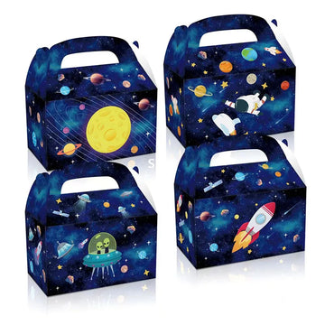 boîtes bonbons système solaire planètes astronautes sacs cadeaux enfants anniversaire noël mariage illustration