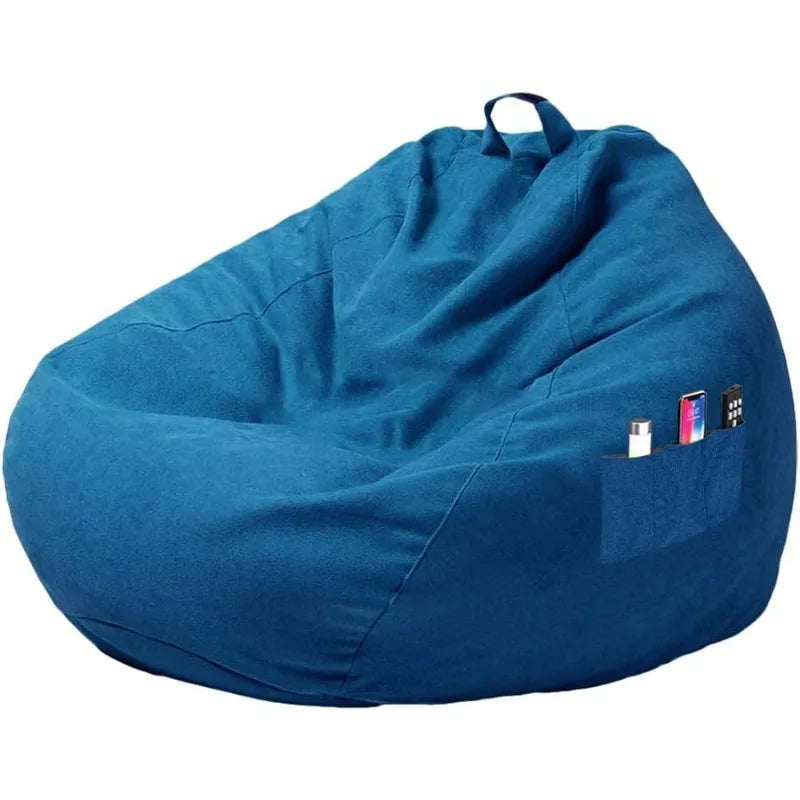 coussin sol bleu marine 100x120cm moderne housse lin sans rembourrage poche latéraleversible