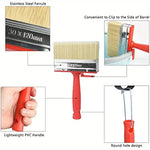 pinceau peinture rouge moderne poils naturels manche pvc clips latéraux décoration mur porte sol