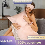 protège oreiller satin violet rose noir champagne moderne doux lit coton polyester