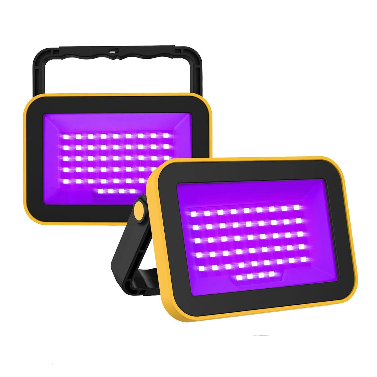 lampe led moderne noir jaune support rotatif aimant trépied rechargeable cordon adaptateur usb voiture