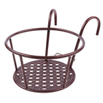support fleurs moderne noir marron blanc grille métal crochetsextérieur balcon garde corps