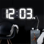 horloge numérique led moderne noire blanche pied carré chambre salon