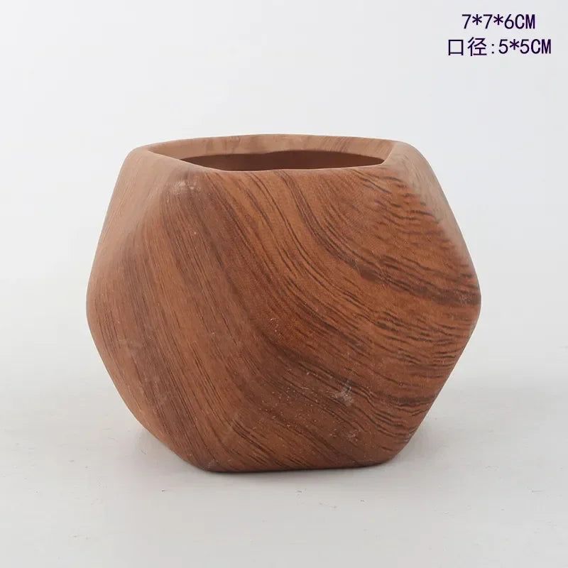 cache pots céramique marbre blanc marron moderne minimaliste plateau bambou fleur plante verteDecorationIntérieureJardinageFournituresOffice