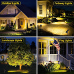 projecteur solaire led 10w 3w rgb noir moderne étanche ip65extérieur jardin cour chemin