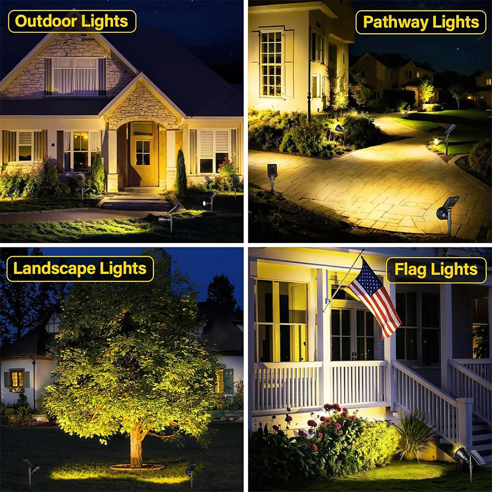 projecteur solaire led 10w 3w rgb noir moderne étanche ip65extérieur jardin cour chemin