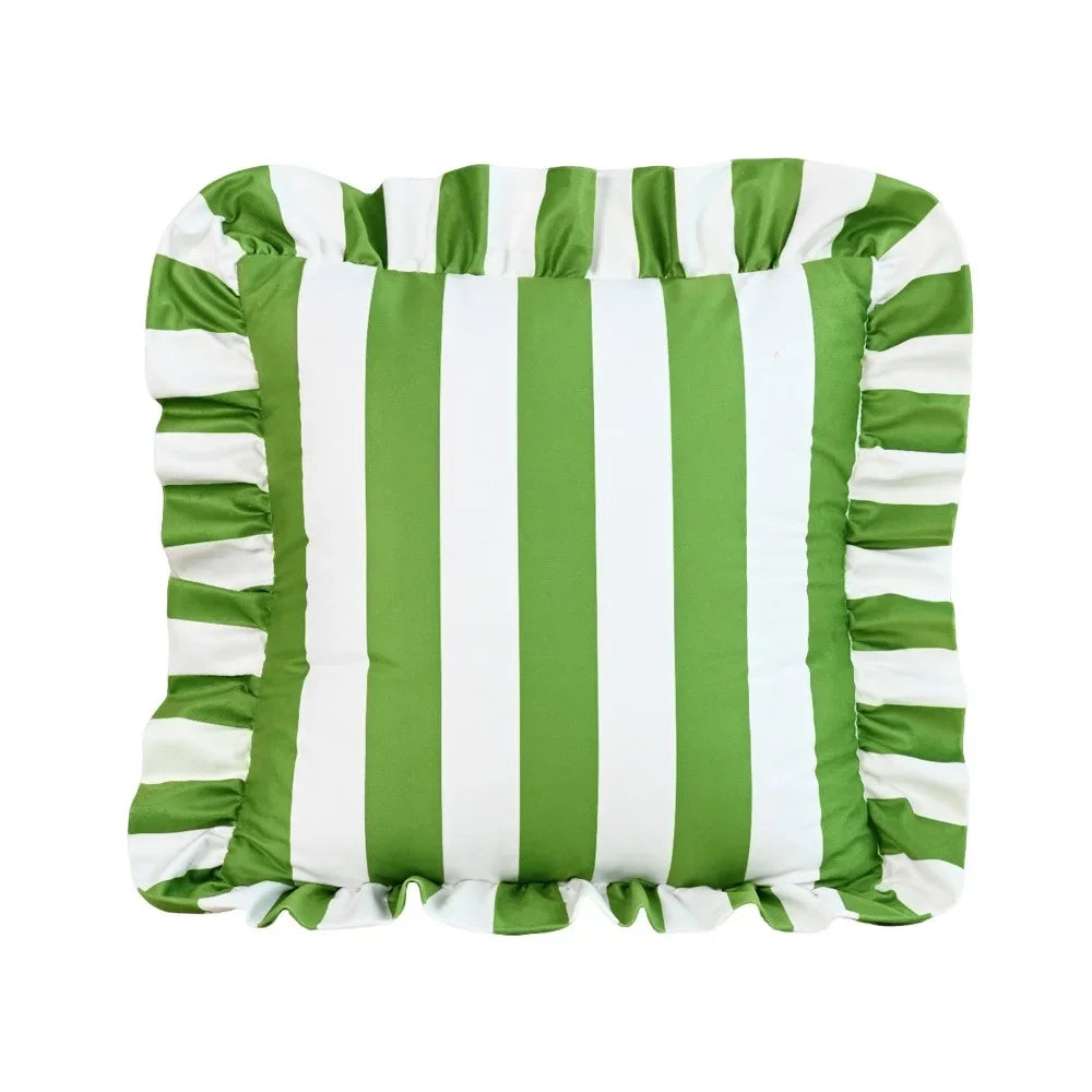 taie d'oreiller rayée vert rose polyester moderne adhésif lit chambre salon decoration 45cm 45cm