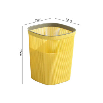 poubelle moderne jaune violette rayures verticales respectueuse environnement annuaire métallique sac transparent
