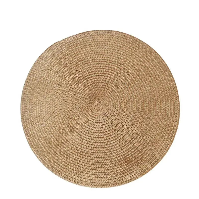 placemats ronds tissés noir bleu marine moderne résistants taches antidérapants lavables été table dîner