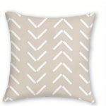 housse coussin motif géométrique moderne polyester beige blanc zipper 40x40cm chambre coucher canapé lit