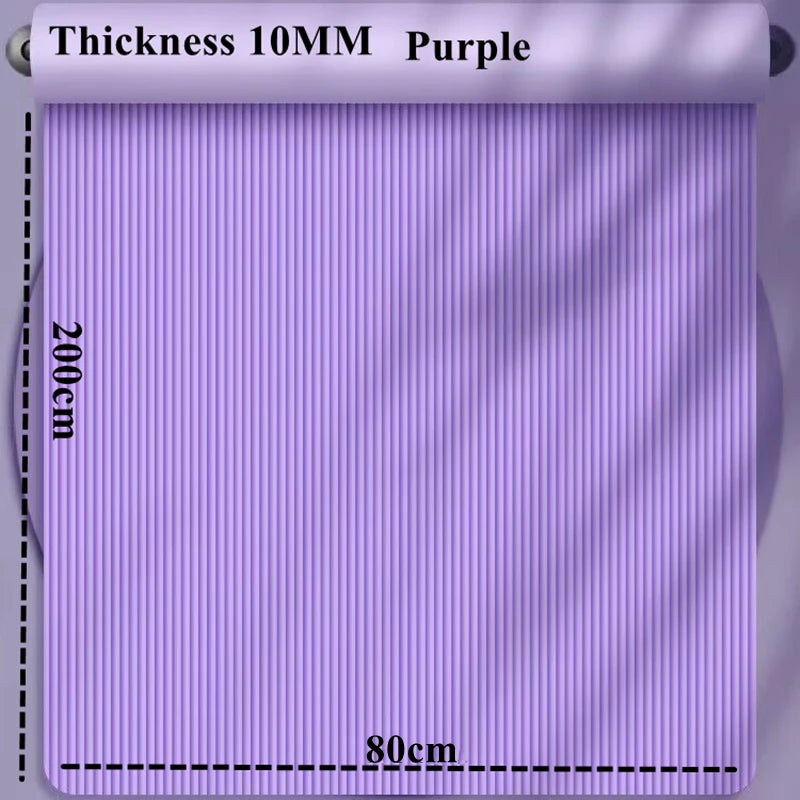 tapis yoga 200x90cm noir violet rose vert rayures antislip épais 10mm débutant moderne confortable