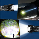 torches tactiques led rechargeables modes réglables cordon clip noir camping