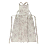 tablier floral vintage vert clair poche épaulettes croisées romantique impriméversible