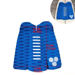 tapis antidérapant surf noir bleu texture diamantée adhésif sportif nautique hexagones lignes horizontales