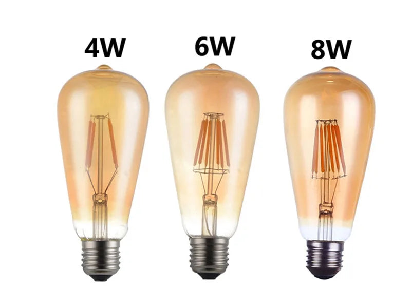 lot ampoules led vintage filament doré culot e27 edison lumière chaude
