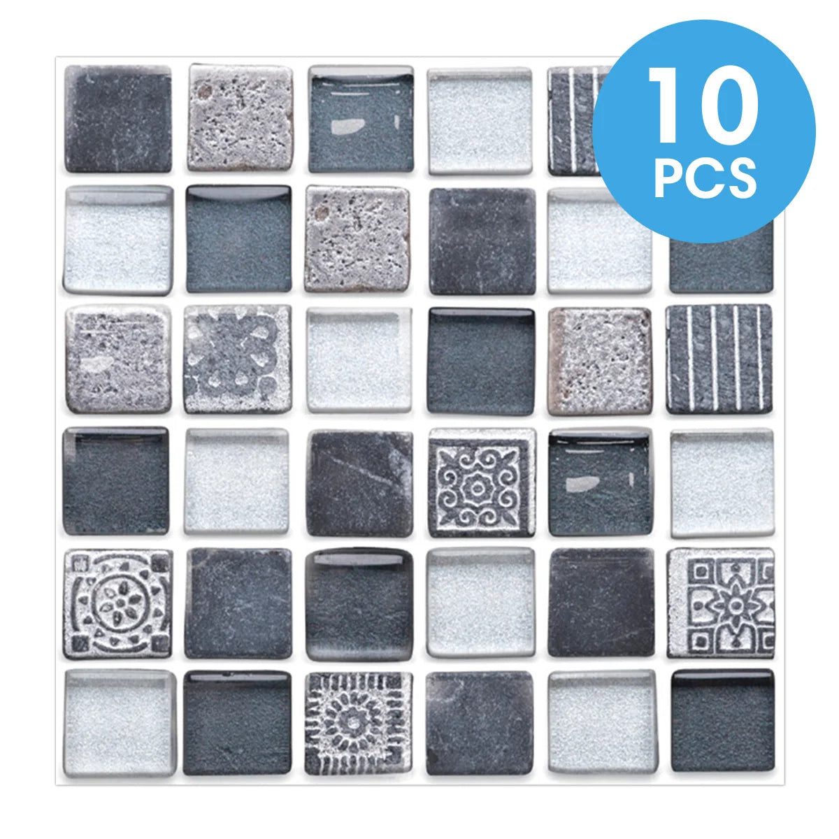 carreaux mosaïque adhésifs modernes 20x20cm imperméables antimoisissures résistants feu 10 feuilles