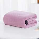 serviette bain absorbante séchage rapide gris rose microfibre corail fleec uni moderne large