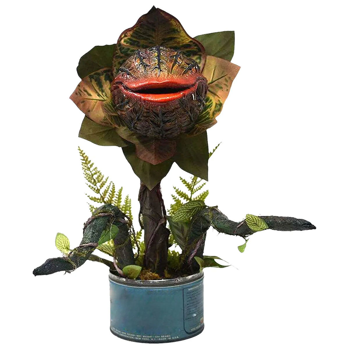 statue plante carnivore audrey ii halloween réplique plante vert rouge marron feuilles texturées pot