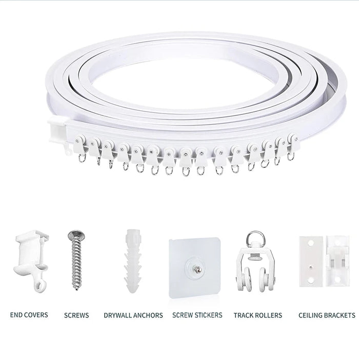 rideau flexible blanc moderne adhésif couvre extrémités vis ancrages autocollants rouleaux supports