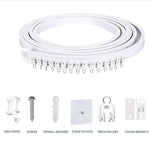 rideau flexible blanc moderne adhésif couvre extrémités vis ancrages autocollants rouleaux supports